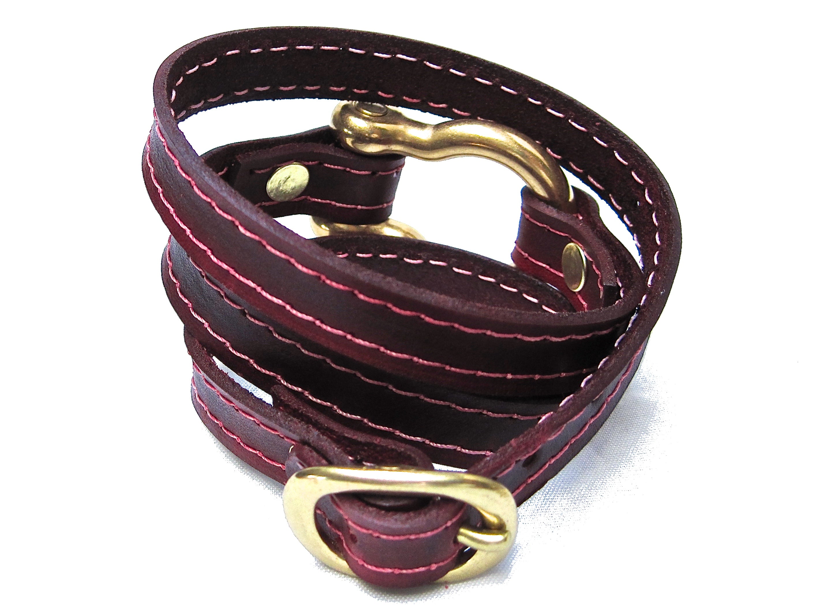 nyet jewelry Signature Gold Shackle Wraparound Bracelet Oxblood BY NYET JEWELRY