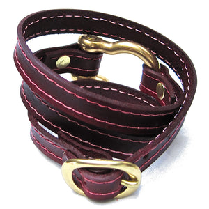 nyet jewelry Signature Gold Shackle Wraparound Bracelet Oxblood BY NYET JEWELRY