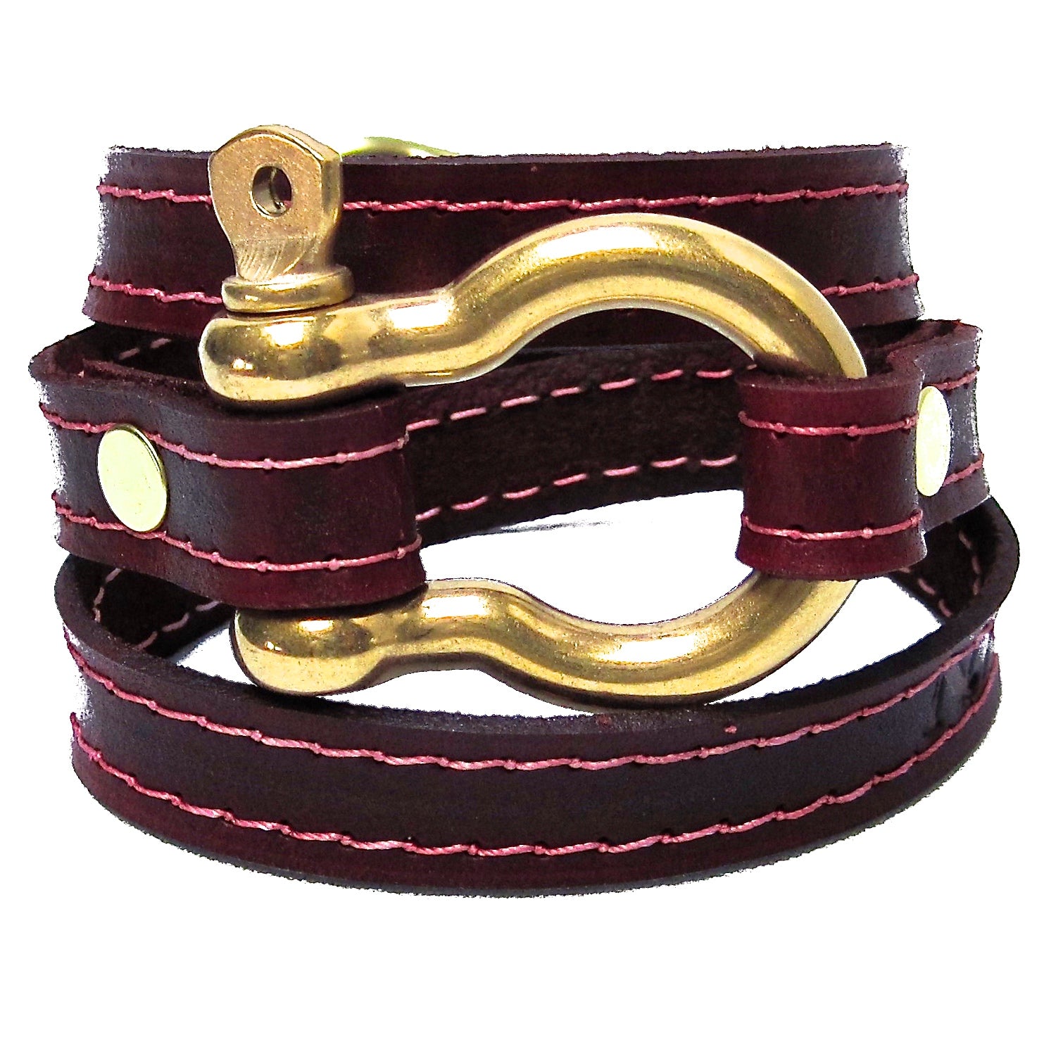 nyet jewelry Signature Gold Shackle Wraparound Bracelet Oxblood BY NYET JEWELRY