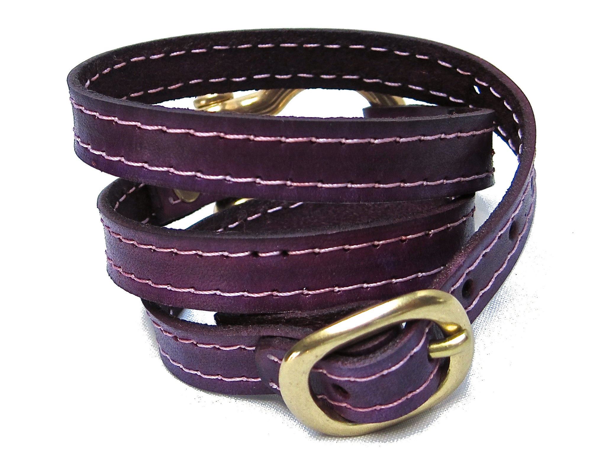 nyet jewelry Signature Gold Shackle Wraparound Bracelet Purple BY NYET JEWELRY