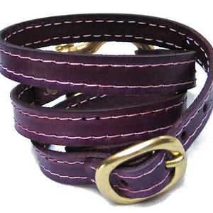 nyet jewelry Signature Gold Shackle Wraparound Bracelet Purple BY NYET JEWELRY