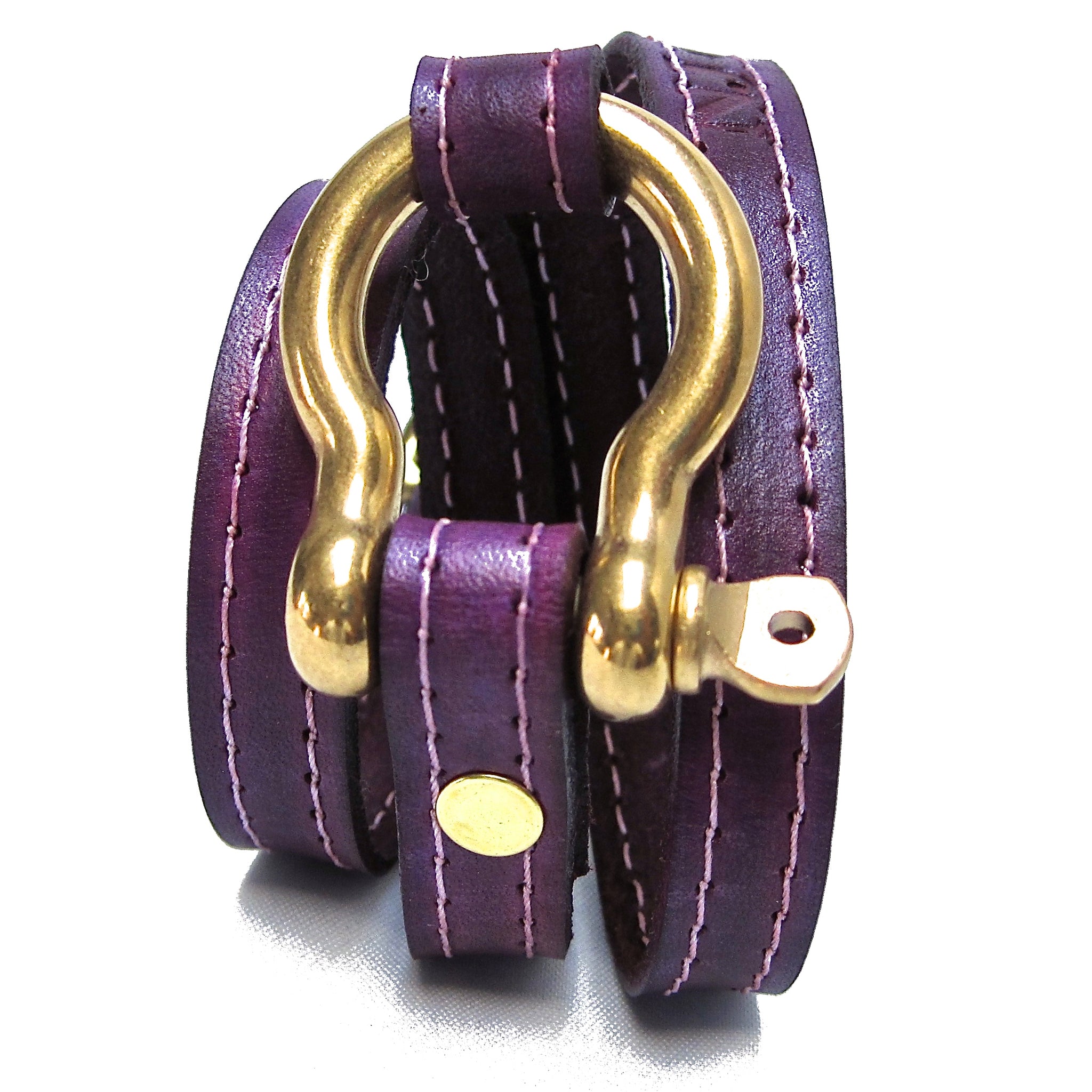 nyet jewelry Signature Gold Shackle Wraparound Bracelet Purple BY NYET JEWELRY