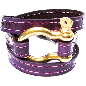 nyet jewelry Signature Gold Shackle Wraparound Bracelet Purple BY NYET JEWELRY