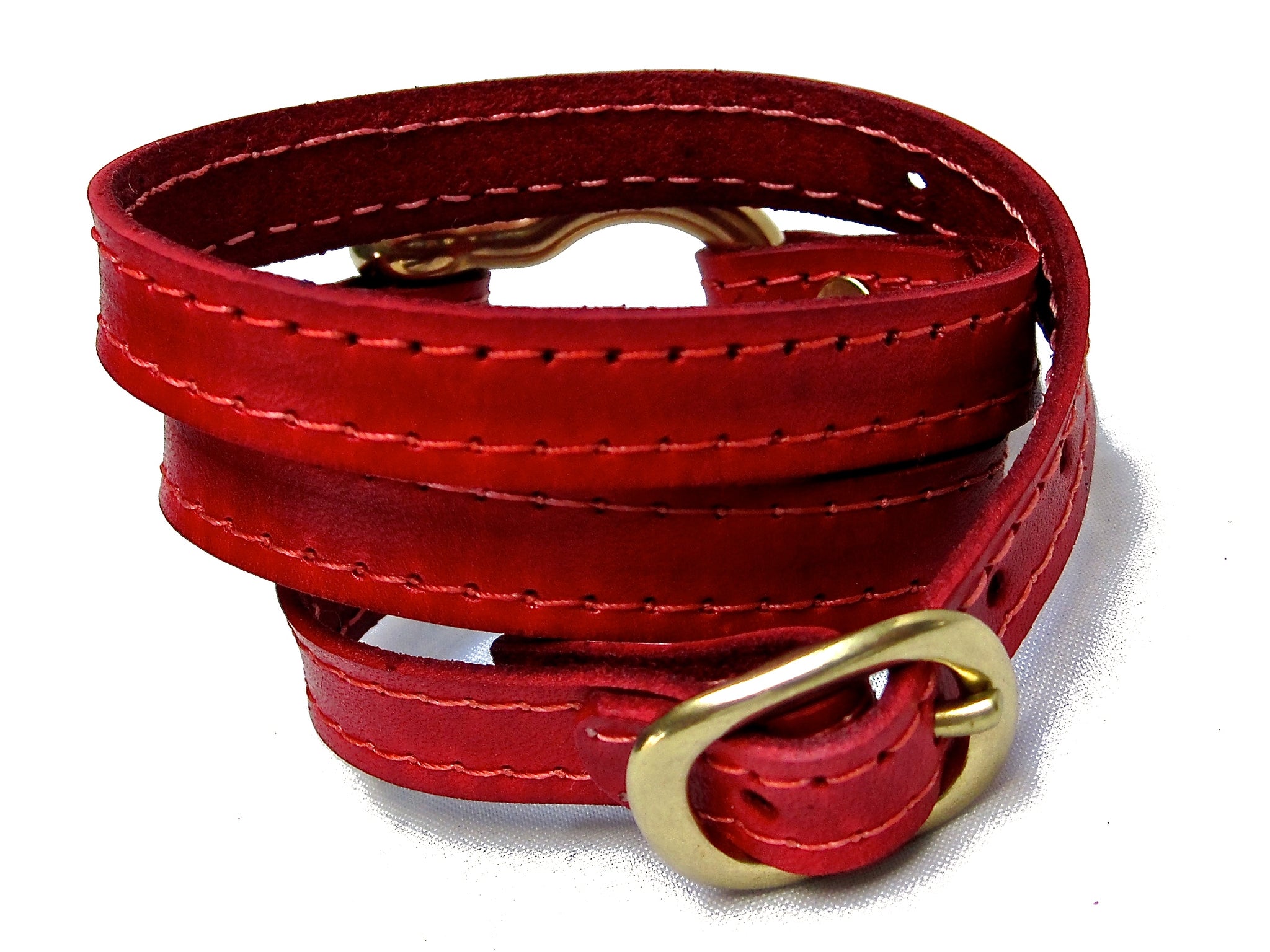 Nyet jewelry Signature Gold Shackle Wraparound Bracelet Red