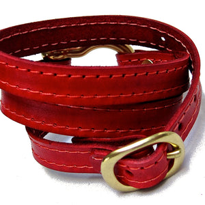 Nyet jewelry Signature Gold Shackle Wraparound Bracelet Red