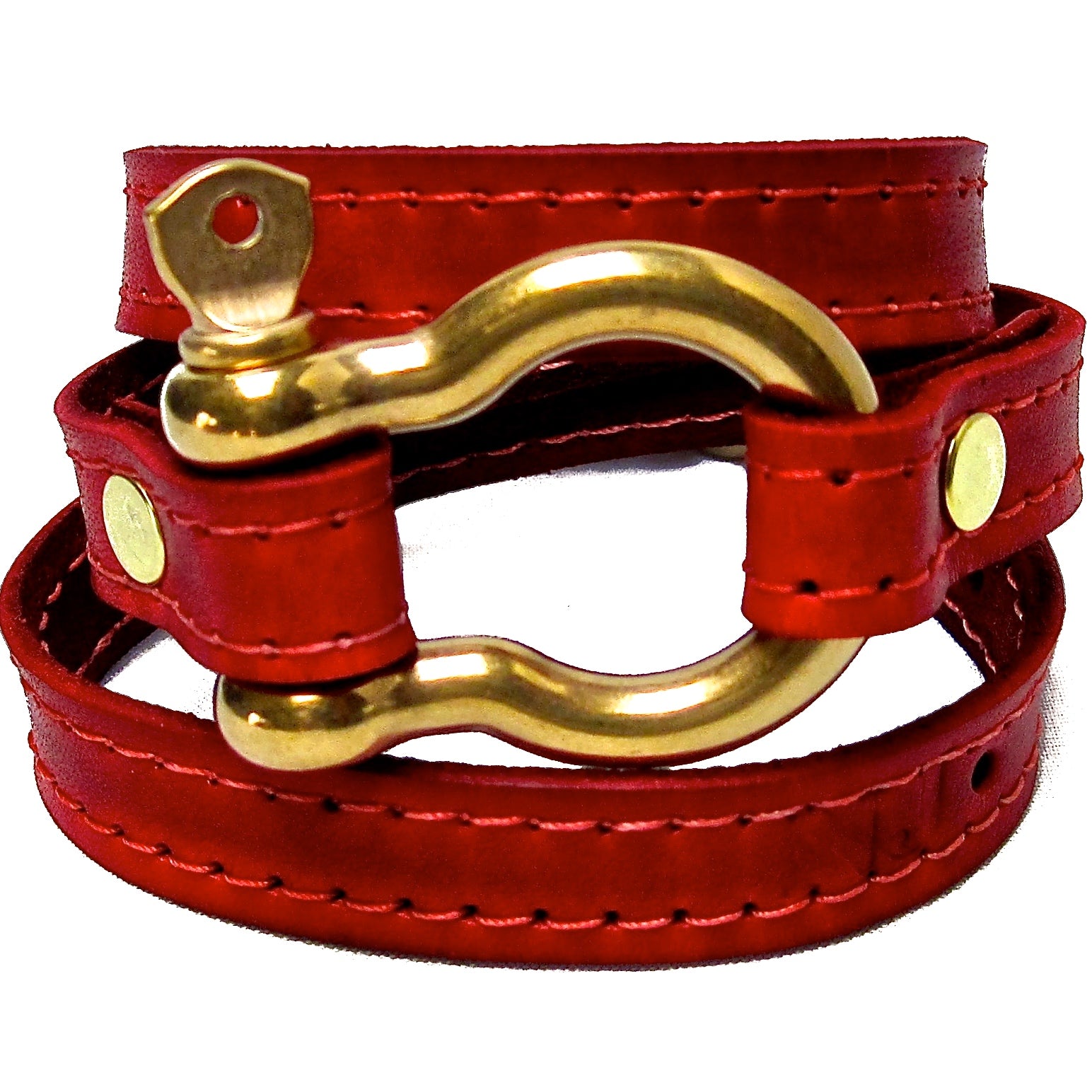 Nyet jewelry Signature Gold Shackle Wraparound Bracelet Red BY NYET JEWELRY