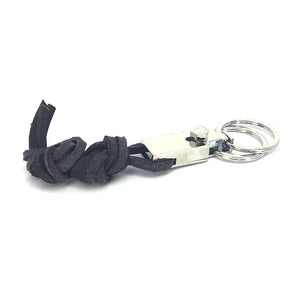 Leather knot key chain by nyet jewelry.