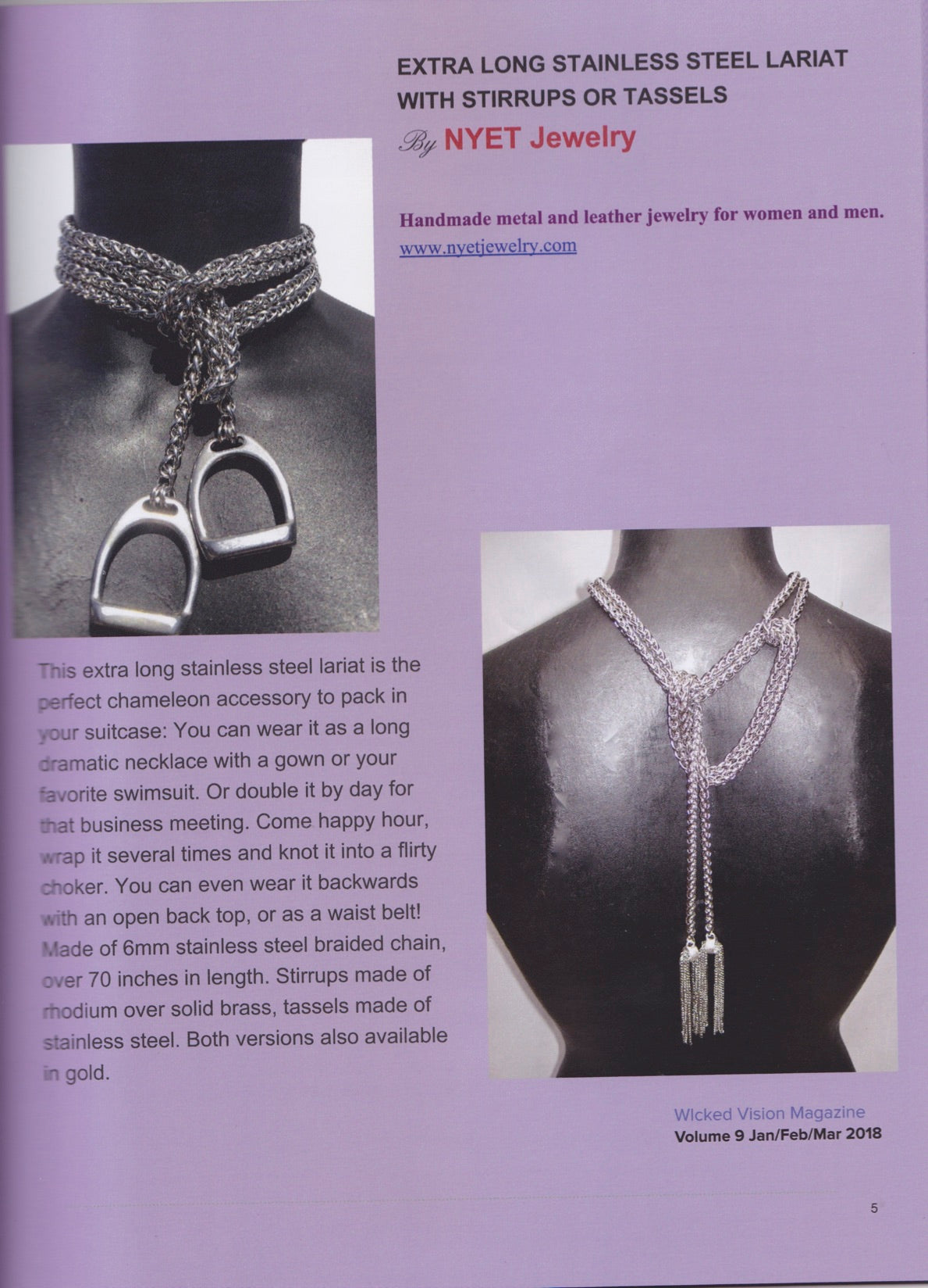 NYET JEWELRY IN WICKED VISION VOLUME 9 SPRING 2018